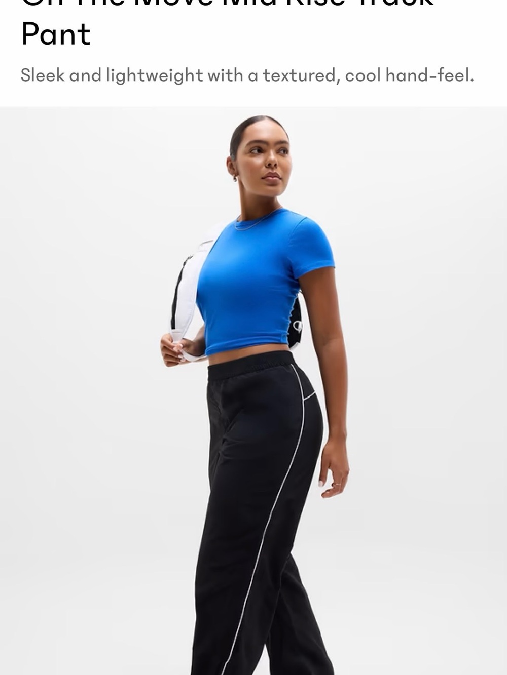Athleta Black Track Pants with White Side Piping - Picture 4 of 5